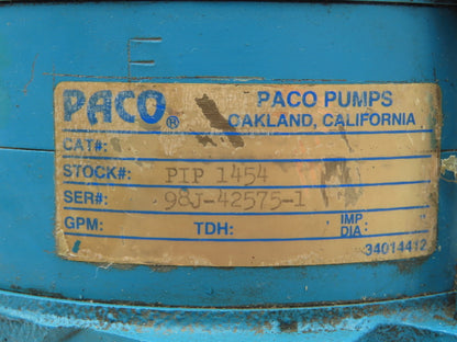 Paco PIP 1454 Centrifugal Pump Casing Top Intake 1-1/4"NPT