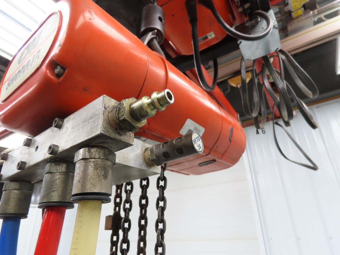 CM ShopAir 600 Lb Pneumatic Air Pendant Chain Hoist 10' Lift 90psi 16FPM