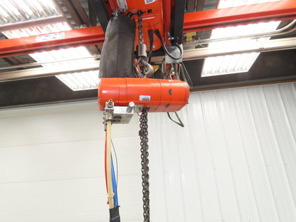 CM ShopAir 600 Lb Pneumatic Air Pendant Chain Hoist 10' Lift 90psi 16FPM
