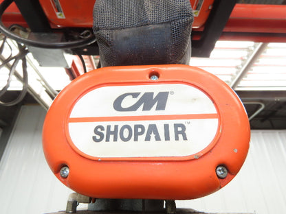 CM ShopAir 600 Lb Pneumatic Air Pendant Chain Hoist 10' Lift 90psi 16FPM