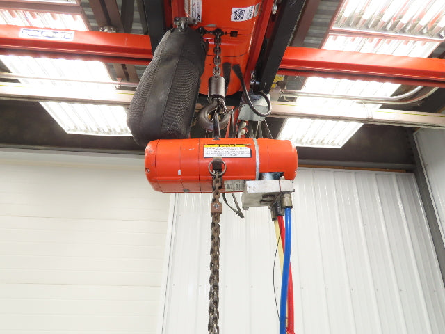 CM ShopAir 600 Lb Pneumatic Air Pendant Chain Hoist 10' Lift 90psi 16FPM