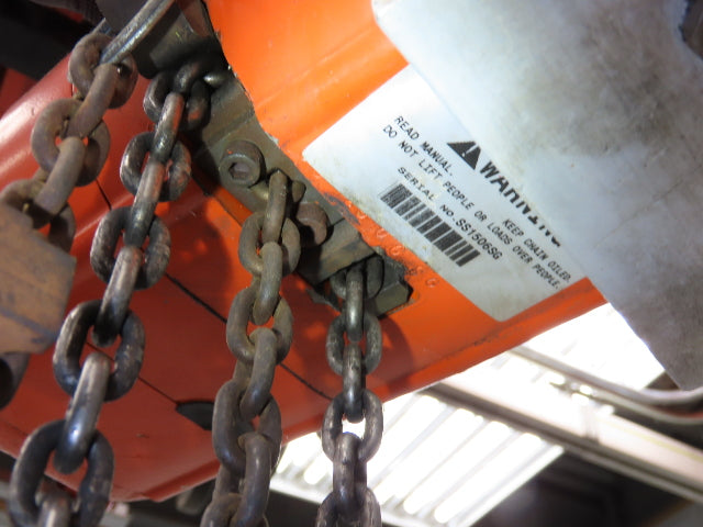 CM ShopAir 600 Lb Pneumatic Air Pendant Chain Hoist 10' Lift 90psi 16FPM