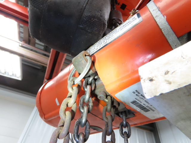 CM ShopAir 600 Lb Pneumatic Air Pendant Chain Hoist 10' Lift 90psi 16FPM