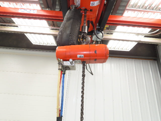CM ShopAir 600 Lb Pneumatic Air Pendant Chain Hoist 10' Lift 90psi 16FPM