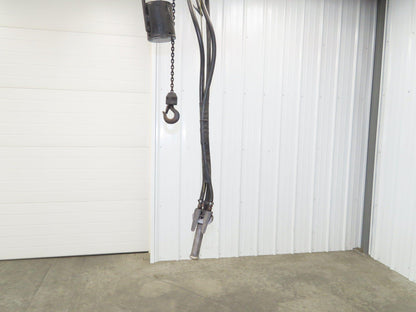 CM ShopAir 300 Lb Pneumatic Air Pendant Chain Hoist 5' Lift 90psi 32FPM