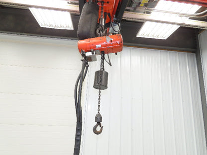 CM ShopAir 300 Lb Pneumatic Air Pendant Chain Hoist 5' Lift 90psi 32FPM