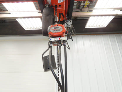 CM ShopAir 300 Lb Pneumatic Air Pendant Chain Hoist 5' Lift 90psi 32FPM