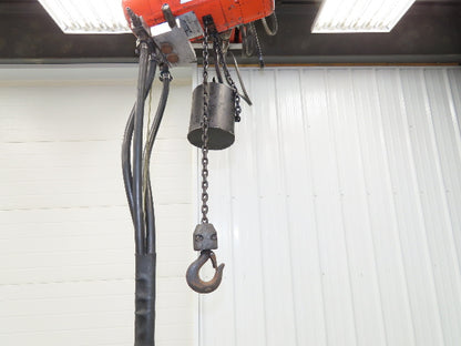 CM ShopAir 300 Lb Pneumatic Air Pendant Chain Hoist 5' Lift 90psi 32FPM