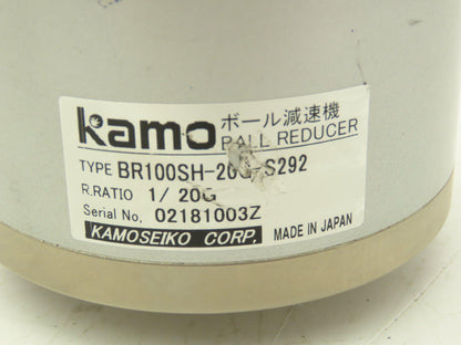 Kamo Seiko BR100SH-20G-S292 Inline Ball Reducer Gearhead 20:1 Ratio 14x20mm