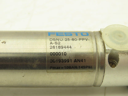 Desto DSNU-25-80-PPV-A-S2 Double Rod Pneumatic Air Cylinder 80mm Stroke 145psi