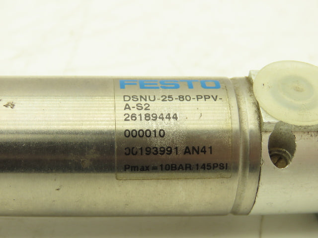 Desto DSNU-25-80-PPV-A-S2 Double Rod Pneumatic Air Cylinder 80mm Stroke 145psi