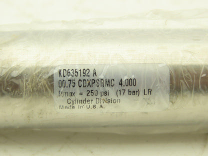 Parker CDXPSRMC Pneumatic Air Cylinder 3/4" Bore 4" Stroke 250psi