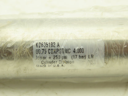 Parker CDXPSRMC Pneumatic Air Cylinder 3/4" Bore 4" Stroke 250psi