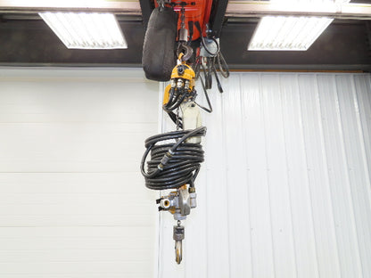 Harrington AH500M 1/4 Ton 500 Lb Pneumatic Air Chain Hoist 10' Lift 90psi