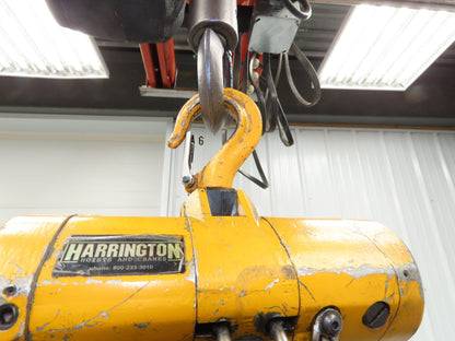 Harrington AH500M 1/4 Ton 500 Lb Pneumatic Air Chain Hoist 10' Lift 90psi