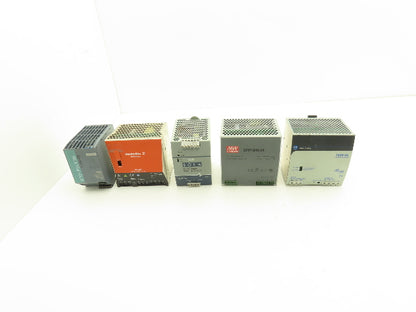 Various Mfr Power Supply 24VDC 10A Out 120/240VAC 1Ph In 240W Lot of 5
