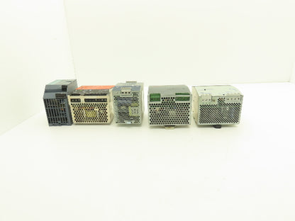 Various Mfr Power Supply 24VDC 10A Out 120/240VAC 1Ph In 240W Lot of 5