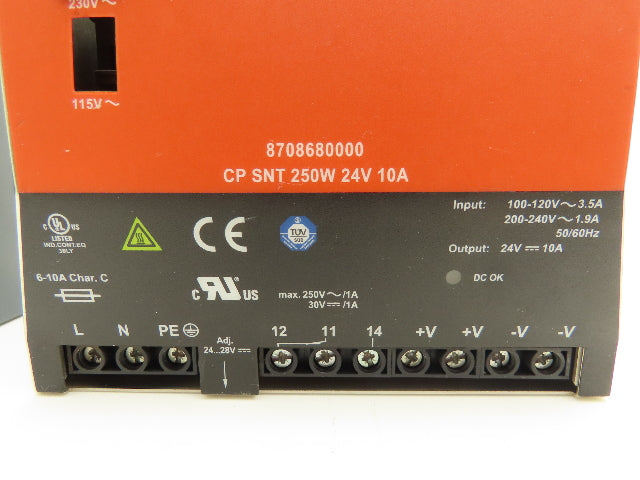 Various Mfr Power Supply 24VDC 10A Out 120/240VAC 1Ph In 240W Lot of 5