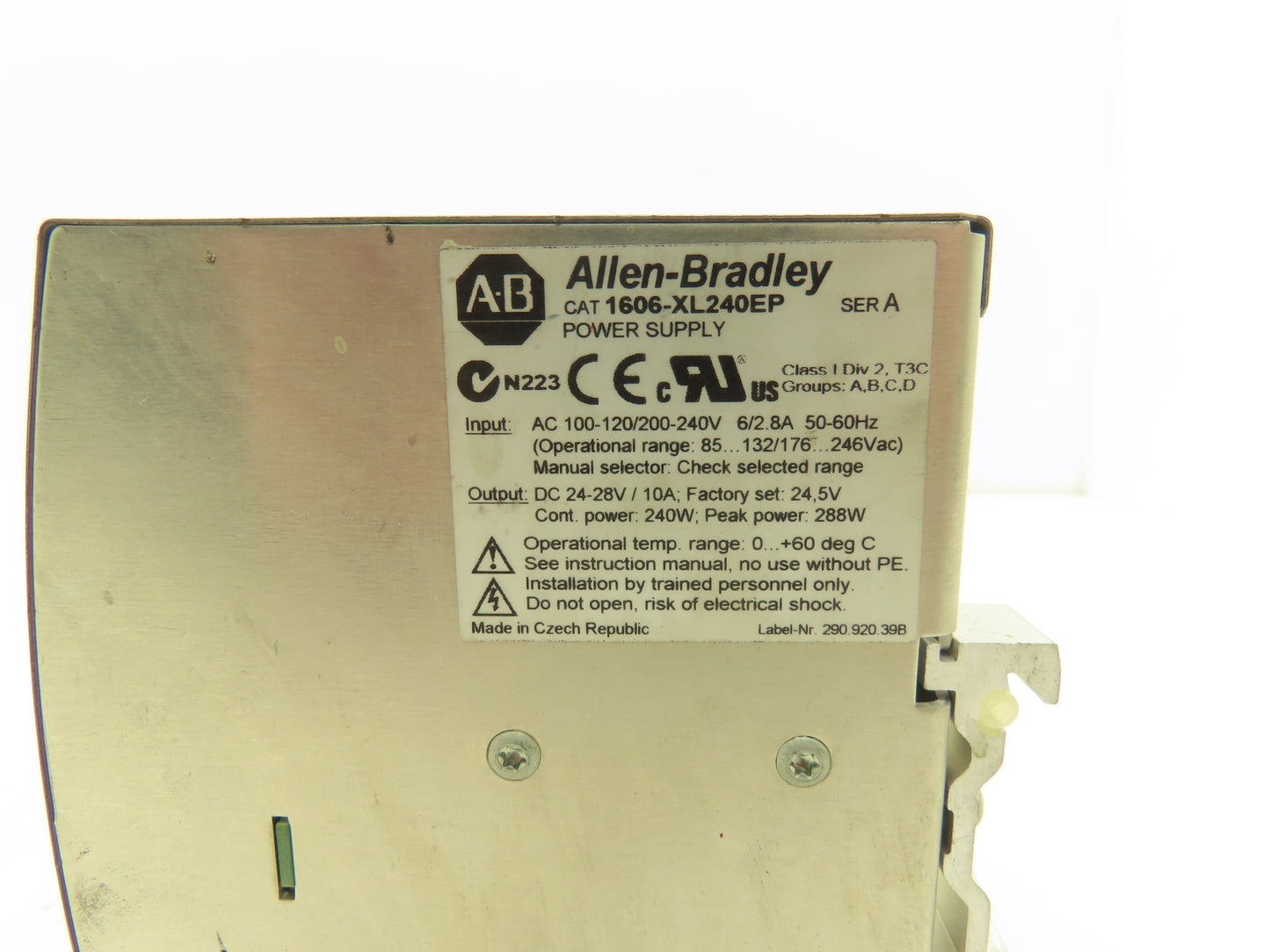 Various Mfr Power Supply 24VDC 10A Out 120/240VAC 1Ph In 240W Lot of 5