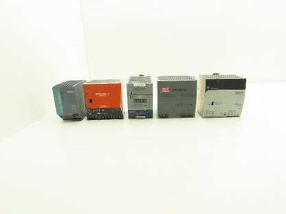 Various Mfr Power Supply 24VDC 10A Out 120/240VAC 1Ph In 240W Lot of 5