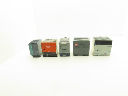 Various Mfr Power Supply 24VDC 10A Out 120/240VAC 1Ph In 240W Lot of 5