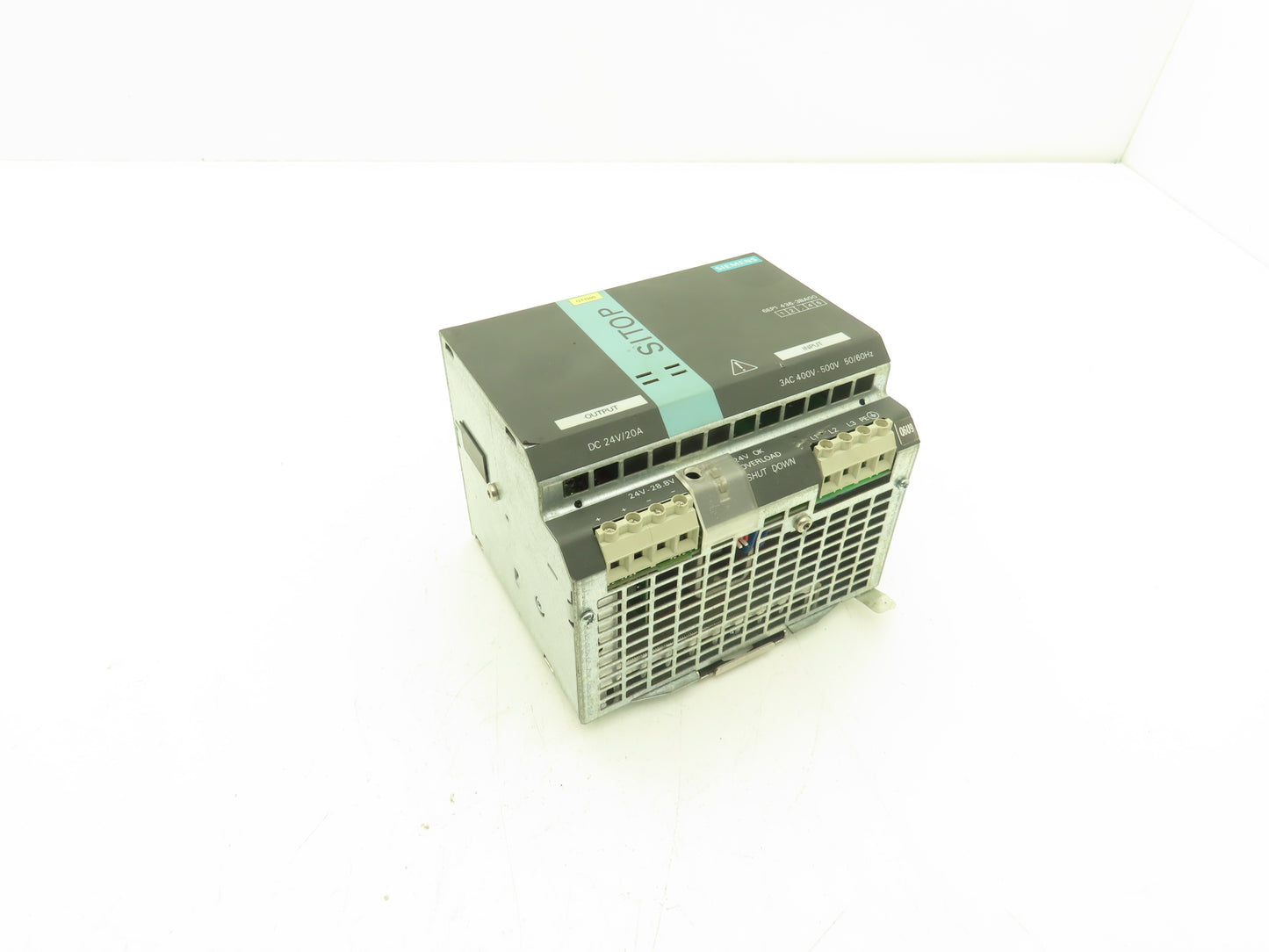 Siemens 6EP1436-3BA00 Sitop DC Power Supply 24VDC 20A Out 480VAC 3Ph 1.3A In