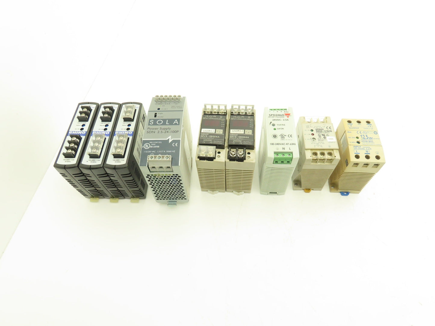 Various Mfr Power Supply 24VDC 2.5A Out 120/240VAC 1Ph In Lot of 9