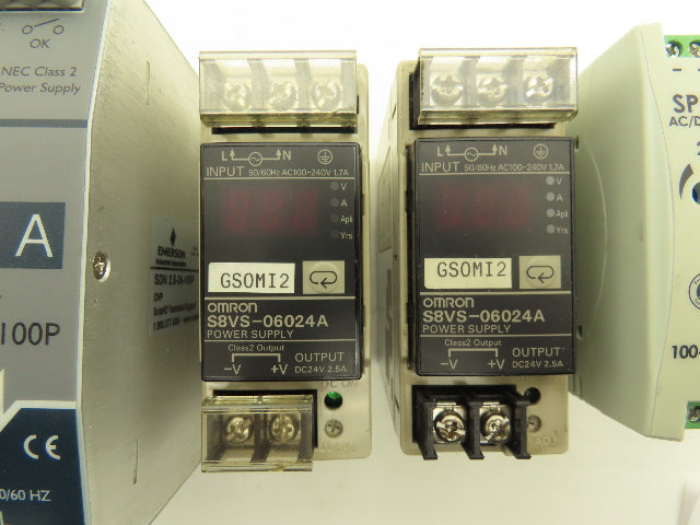 Various Mfr Power Supply 24VDC 2.5A Out 120/240VAC 1Ph In Lot of 9