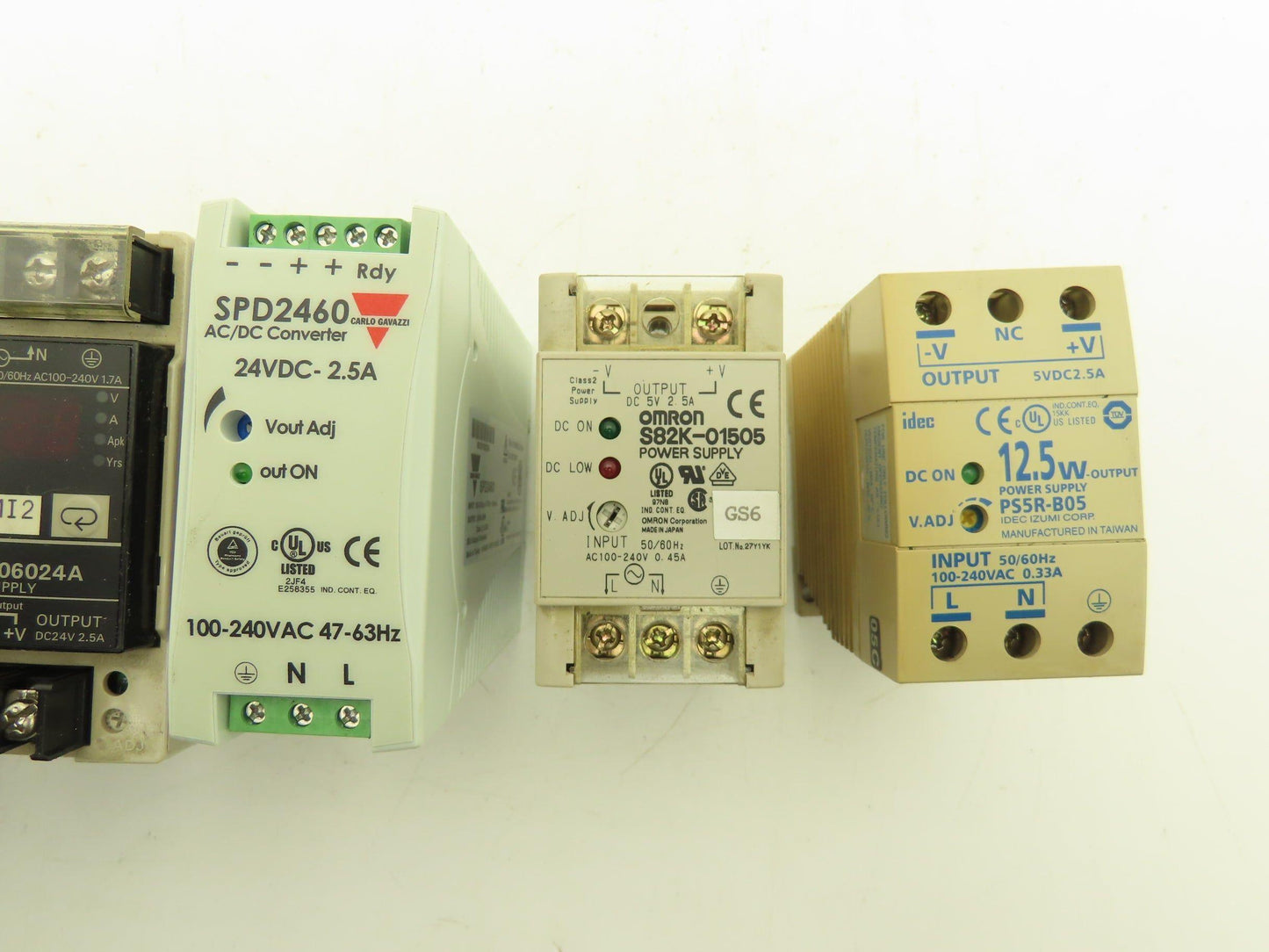 Various Mfr Power Supply 24VDC 2.5A Out 120/240VAC 1Ph In Lot of 9