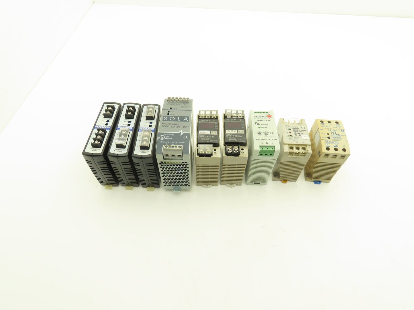 Various Mfr Power Supply 24VDC 2.5A Out 120/240VAC 1Ph In Lot of 9