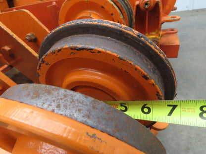 Cleveland Tramrail Bridge Crane Motorized End Truck Drive WB 6.5" Wheel Set of 4