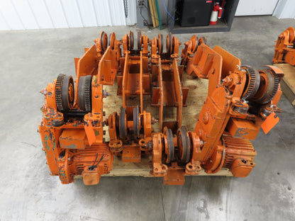 Cleveland Tramrail Bridge Crane Motorized End Truck Drive WB 6.5" Wheel Set of 4