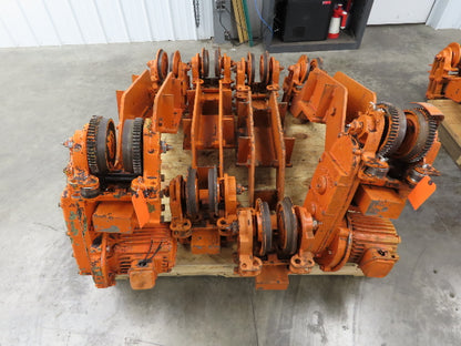 Cleveland Tramrail Bridge Crane Motorized End Truck Drive WB 6.5" Wheel Set of 4