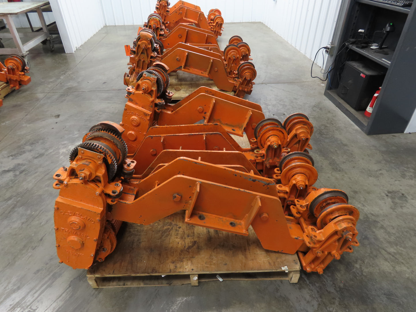 Cleveland Tramrail Bridge Crane Motorized End Truck Drive WB 6.5" Wheel Set of 4