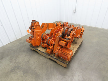 Cleveland Tramrail Bridge Crane Motorized End Truck Drive WB 6.5" Wheel Set of 4