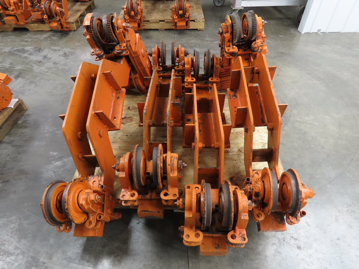 Cleveland Tramrail Bridge Crane Motorized End Truck Drive WB 6.5" Wheel Set of 4