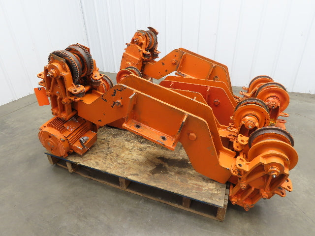 Cleveland Tramrail Bridge Crane Motorized End Truck Drive WB 6.5" Wheel Set of 4