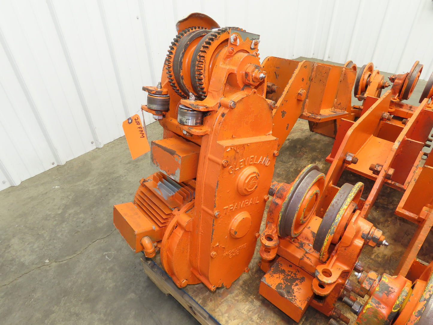 Cleveland Tramrail Bridge Crane Motorized End Truck Drive WB 6.5" Wheel Set of 4