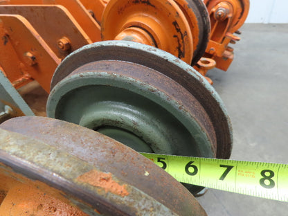 Cleveland Tramrail Bridge Crane Motorized End Truck Drive WB 6.5" Wheel Set of 4