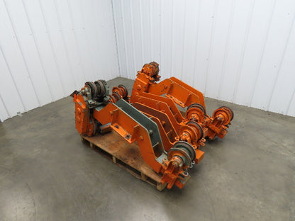 Cleveland Tramrail Bridge Crane Motorized End Truck Drive WB 6.5" Wheel Set of 4