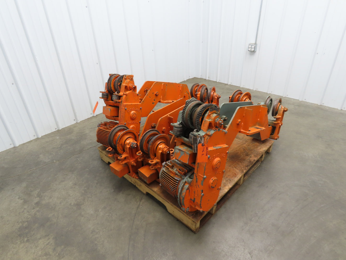 Cleveland Tramrail Bridge Crane Motorized End Truck Drive WB 6.5" Wheel Set of 4