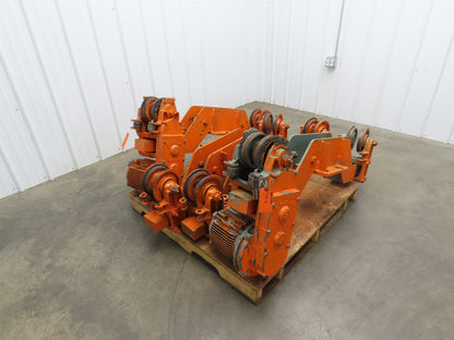 Cleveland Tramrail Bridge Crane Motorized End Truck Drive WB 6.5" Wheel Set of 4