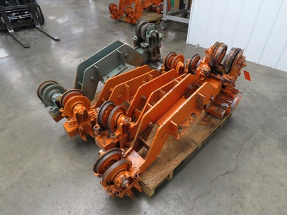 Cleveland Tramrail Bridge Crane Motorized End Truck Drive WB 6.5" Wheel Set of 4