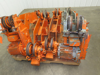 Cleveland Tramrail Bridge Crane Motorized End Truck Drive WB 6.5" Wheel Set of 4