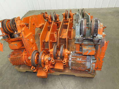 Cleveland Tramrail Bridge Crane Motorized End Truck Drive WB 6.5" Wheel Set of 4