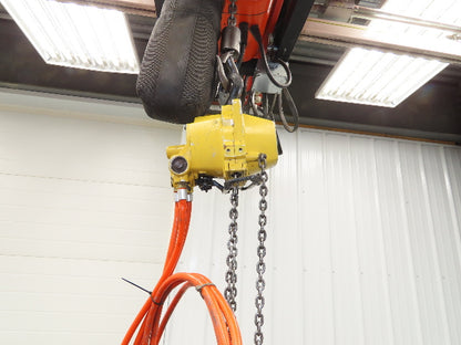 Endo Kogyo AT-60K 132Lb 60kg Pneumatic Air Chain Hoist 10' Lift Chain Pendant