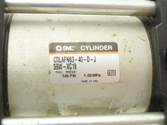 SMC CDLAFN63-40-D-J Pneumatic Air Cylinder 63mm Bore 40mm Stroke 145psi Locking