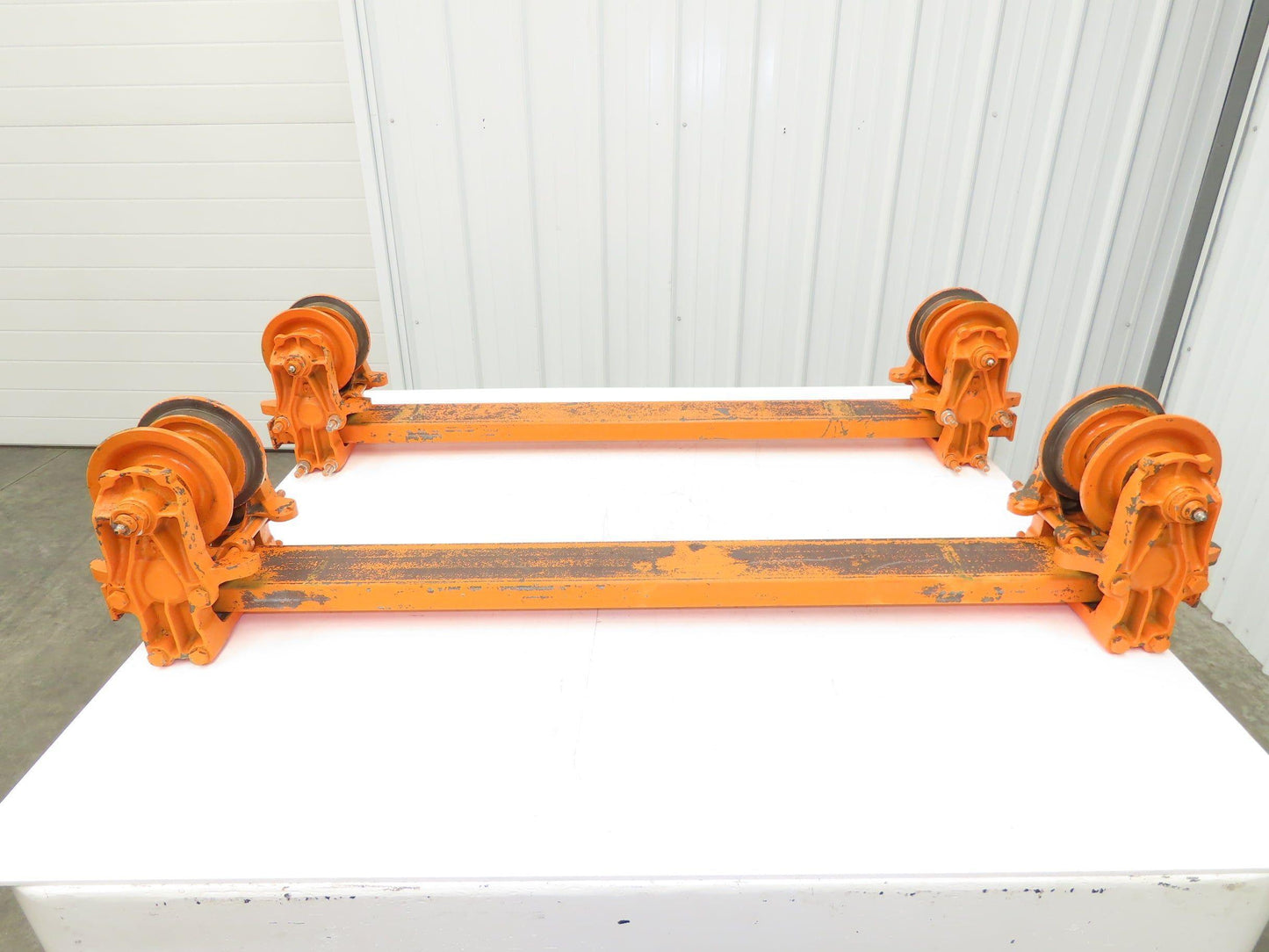 Cleveland Tramrail Bridge Crane 52" Stop Bar ES Idler Heads WA 5"Wheels Set of 2