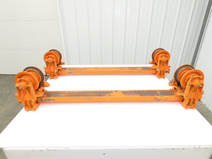 Cleveland Tramrail Bridge Crane 52" Stop Bar ES Idler Heads WA 5"Wheels Set of 2