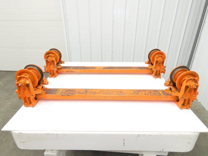 Cleveland Tramrail Bridge Crane 52" Stop Bar ES Idler Heads WA 5"Wheels Set of 2